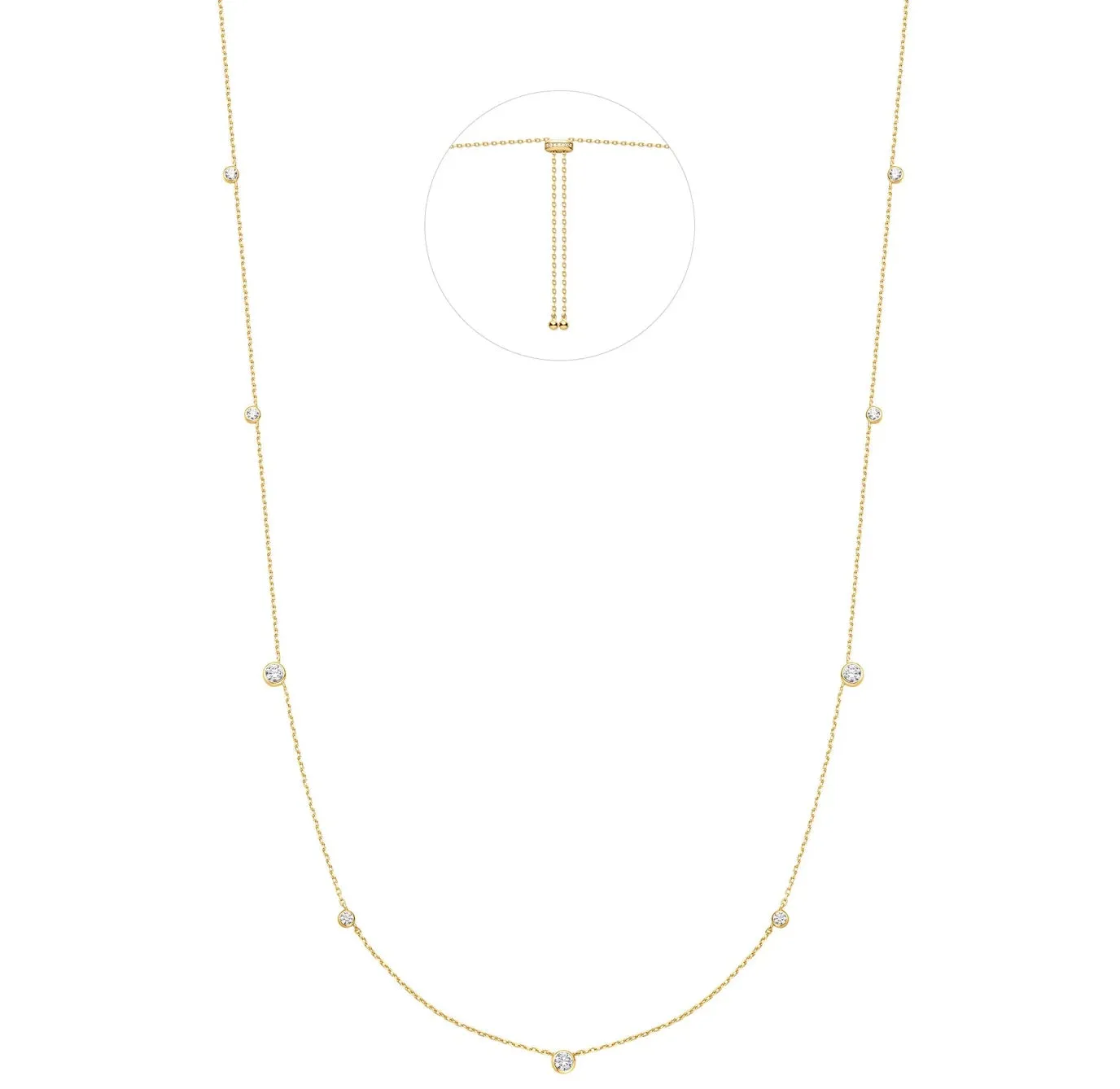 Ania Haie Gold Bezel Cubic Zirconia Station Necklace