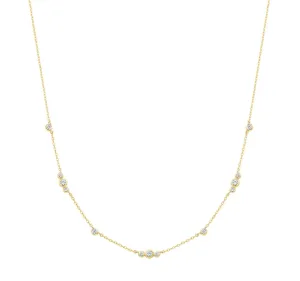Ania Haie Gold Sparkling Bezel Cubic Zirconia Station Necklace