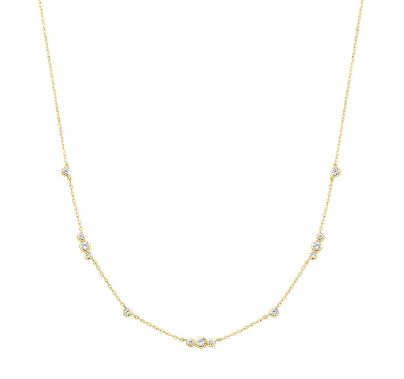 Ania Haie Gold Sparkling Bezel Cubic Zirconia Station Necklace