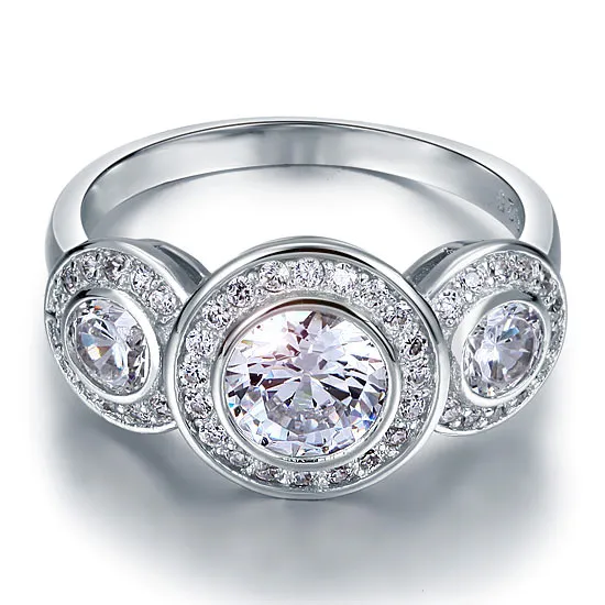 Art Deco 2.5 Carat Created Diamond Solid 925 Sterling Silver Wedding Engagement Ring XFR8089