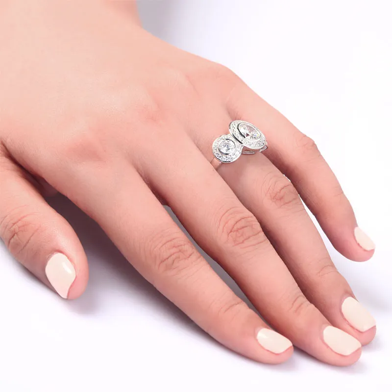 Art Deco 2.5 Carat Created Diamond Solid 925 Sterling Silver Wedding Engagement Ring XFR8089