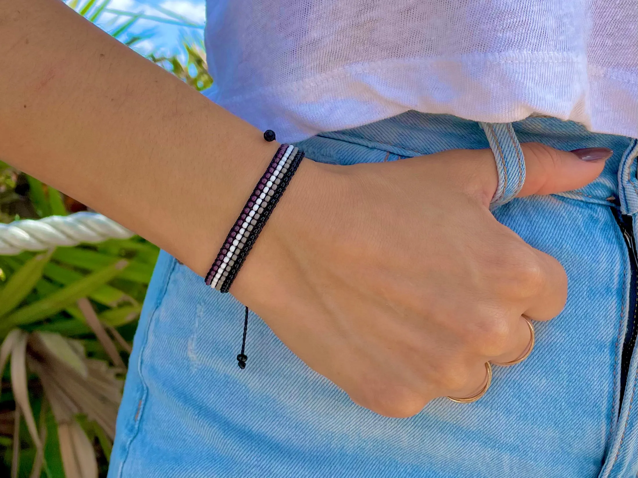 Asexual Pride Flag Adjustable Bracelet