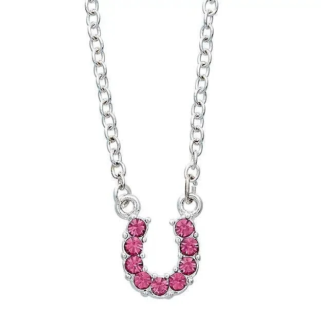 AWST Int'l Aqua Rhinestone Horseshoe Necklace