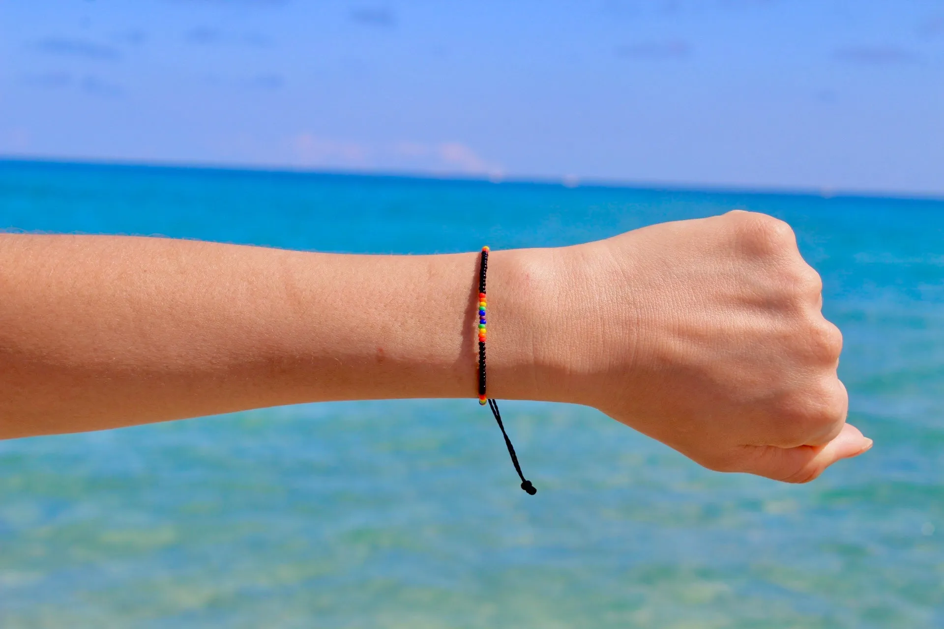 Aztec Black Single Strand Adjustable Bracelet