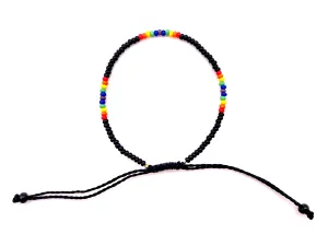 Aztec Black Single Strand Adjustable Bracelet