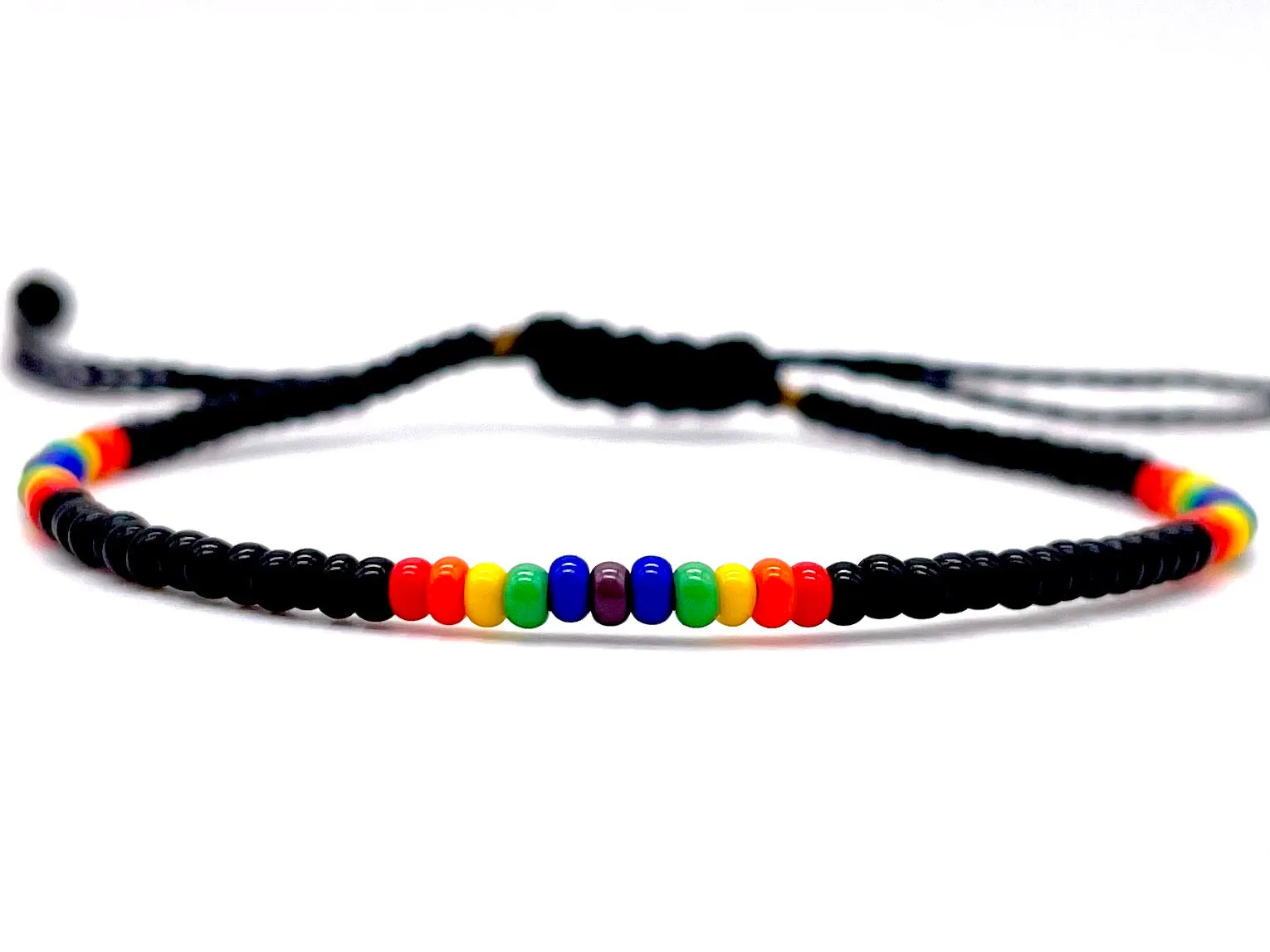 Aztec Black Single Strand Adjustable Bracelet