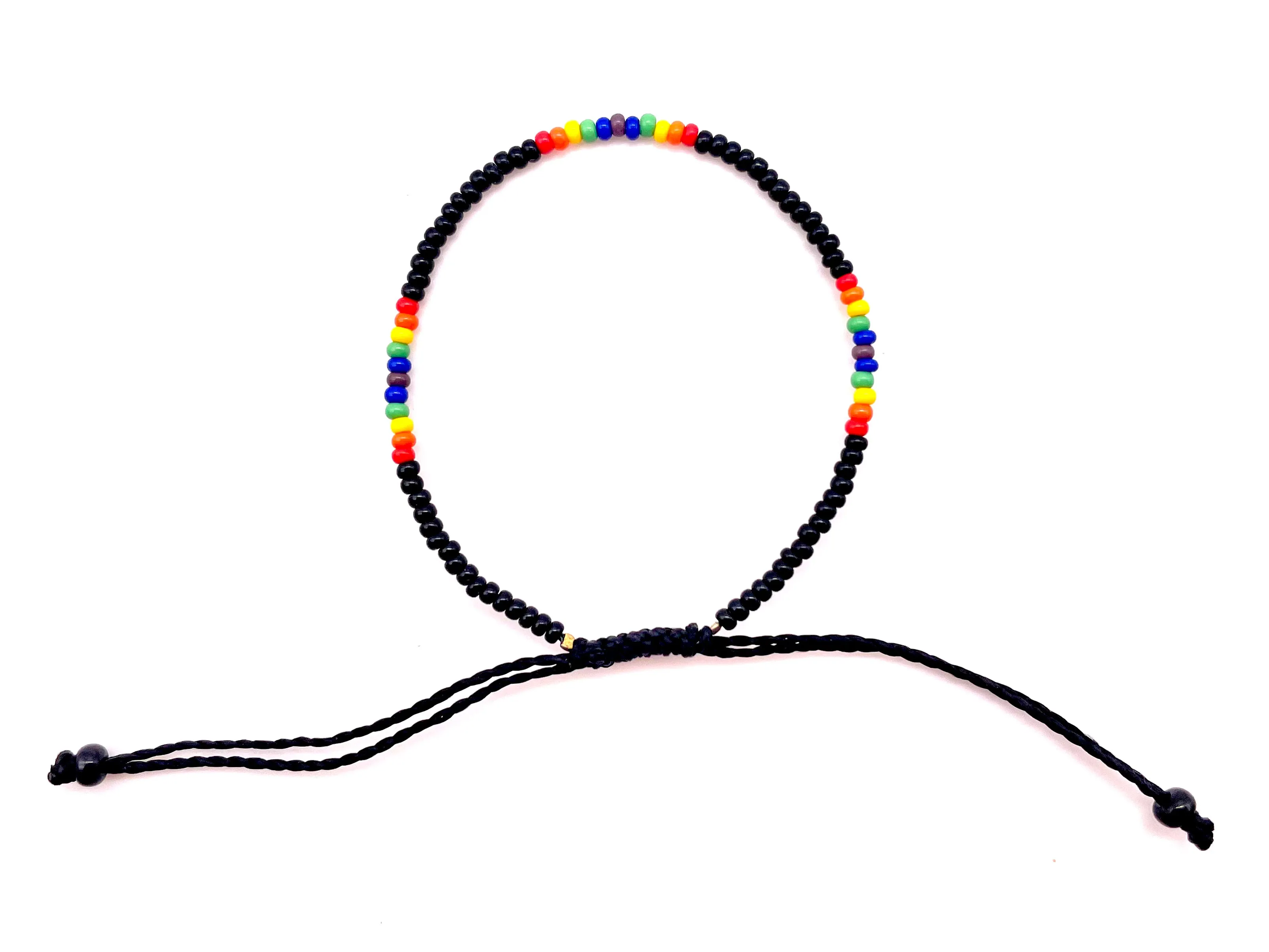 Aztec Black Single Strand Adjustable Bracelet