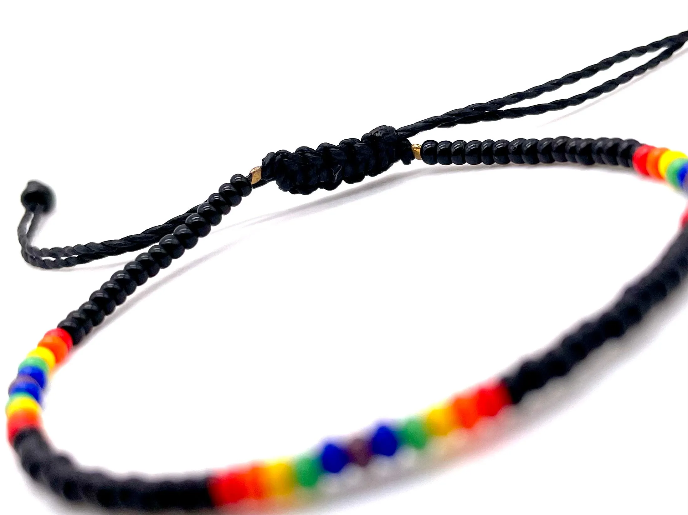 Aztec Black Single Strand Adjustable Bracelet