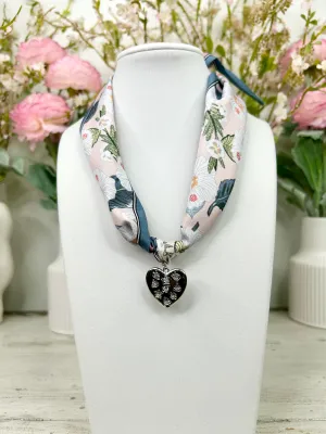 BIG HEART SILVER CHARM W/ SCARF