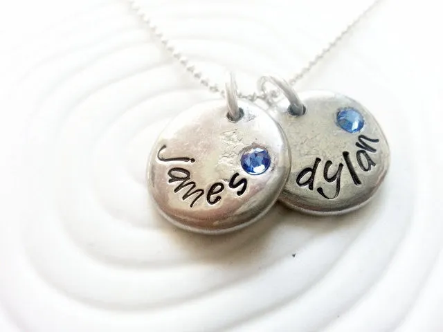 Birthstone Name Necklace | Mother's Necklace