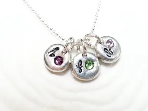 Birthstone Trio Necklace | Our Exclusive Mini Modern Initials