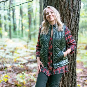 Black Faux Leather Zip-Up Vest