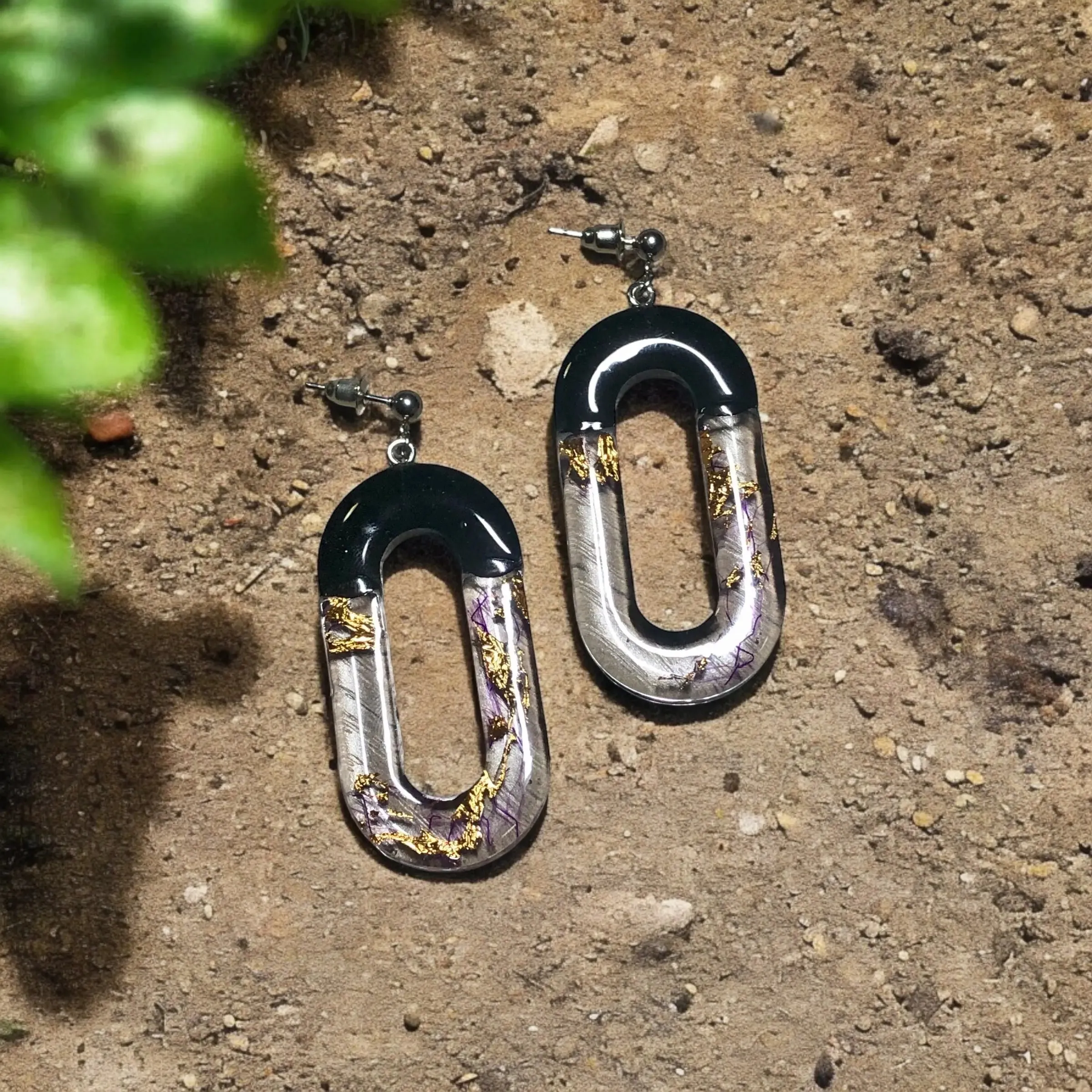 Black Oval Luxx Earrings