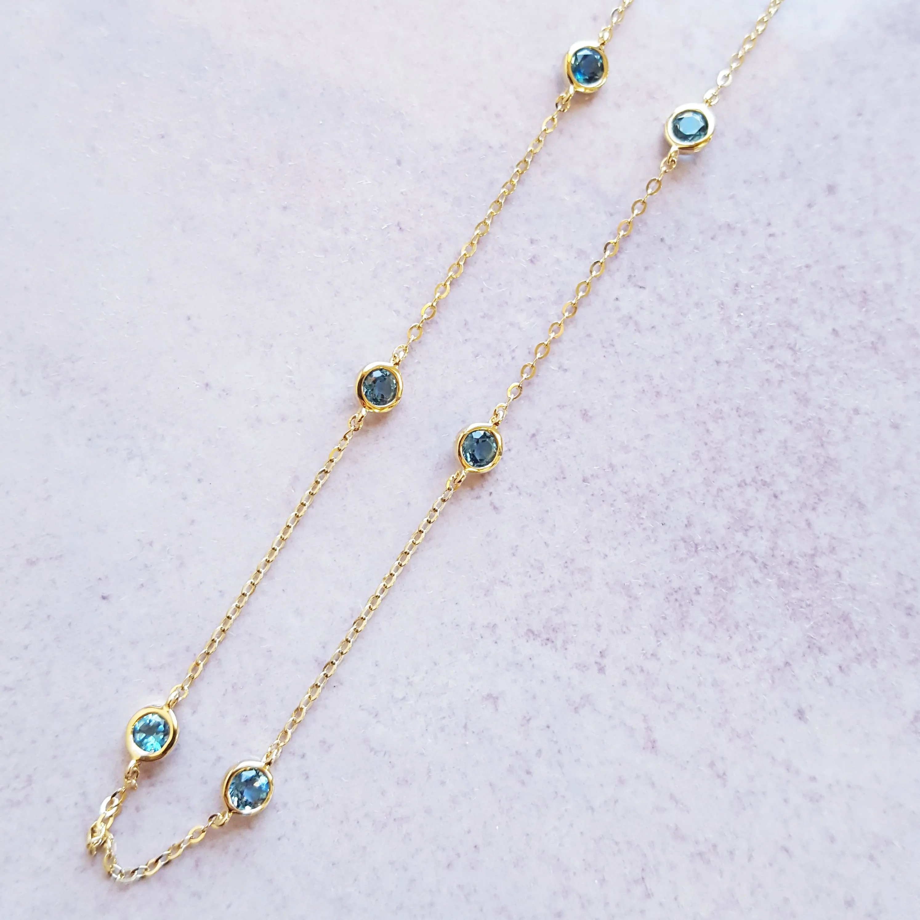 Blue Topaz Station Necklace