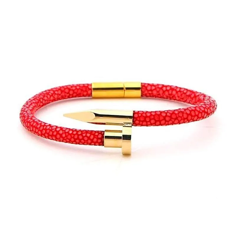 Bravura Leather Nail Bracelets