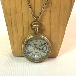 Burnished Gold Watch Necklace