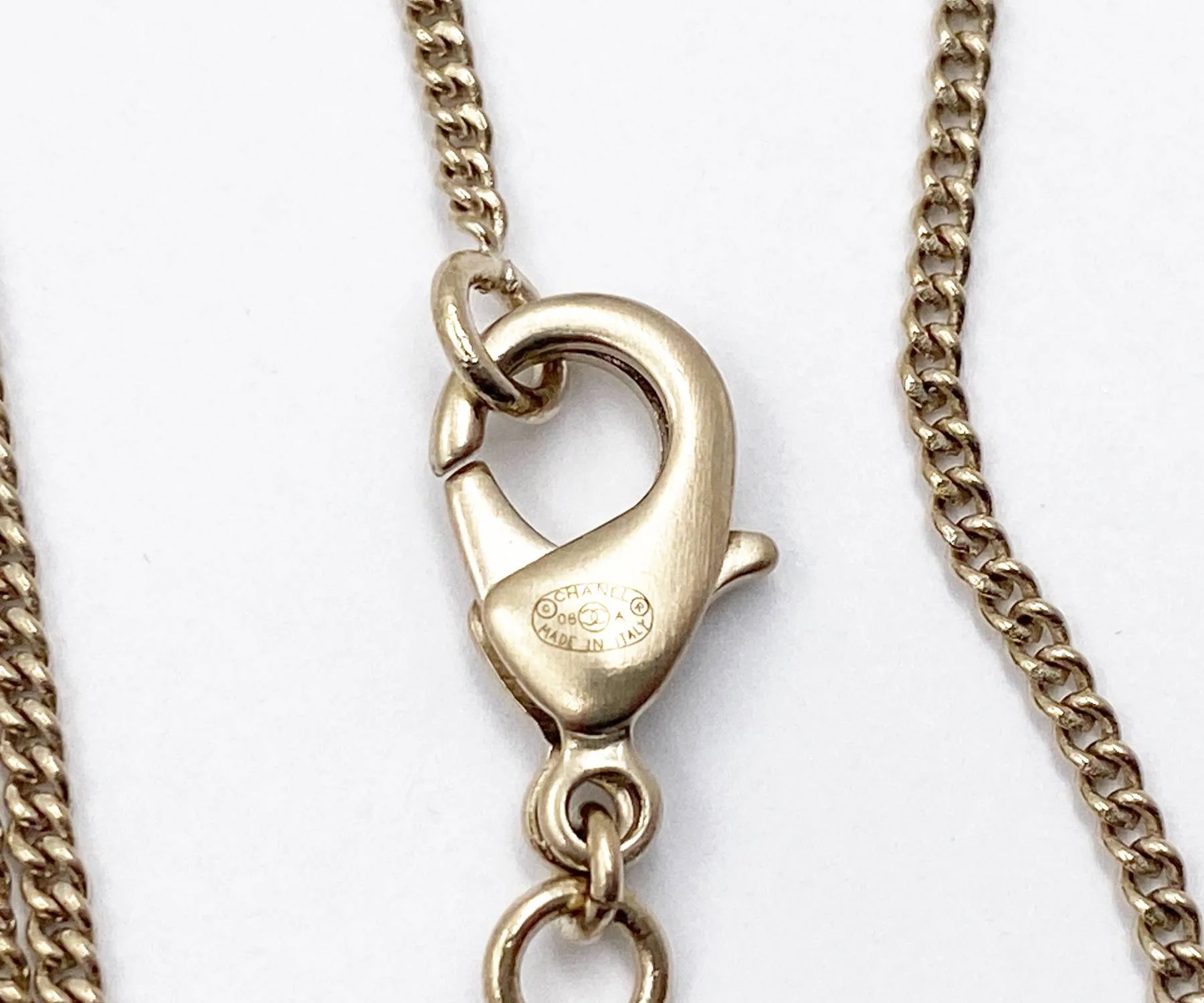 CHANEL Gold CC Colorful Mosaic Chain Necklace