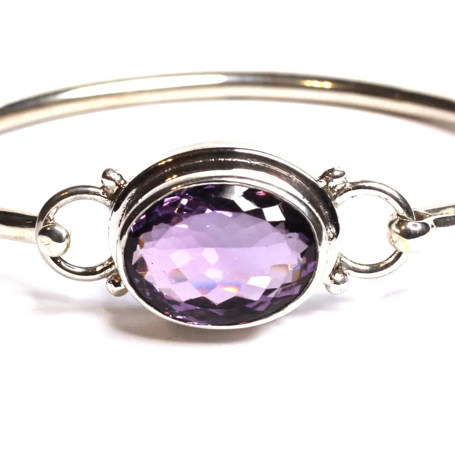 Charming Amethyst Bangle Bracelet for Women