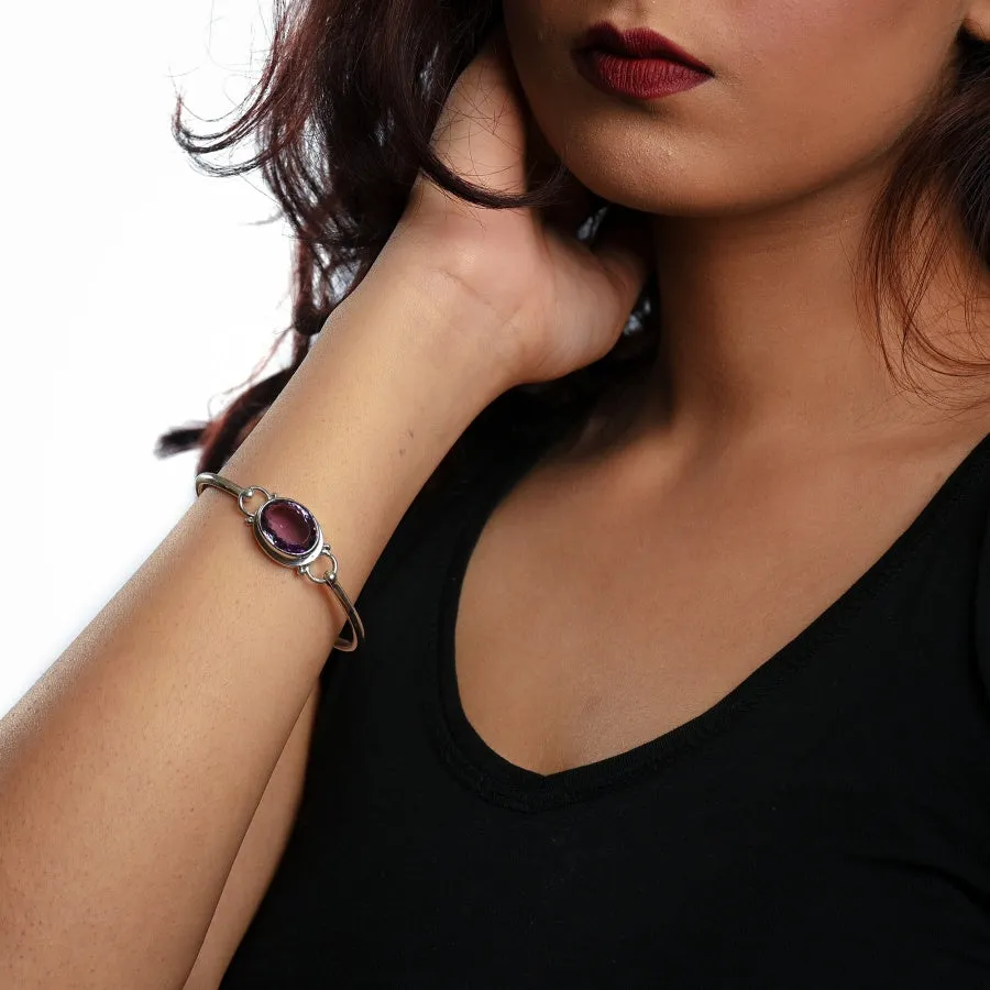 Charming Amethyst Bangle Bracelet for Women