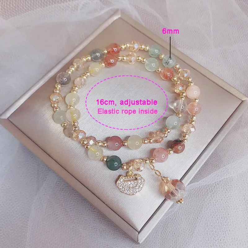 Charming Natural Stone Charm Beaded Wrap Bracelets