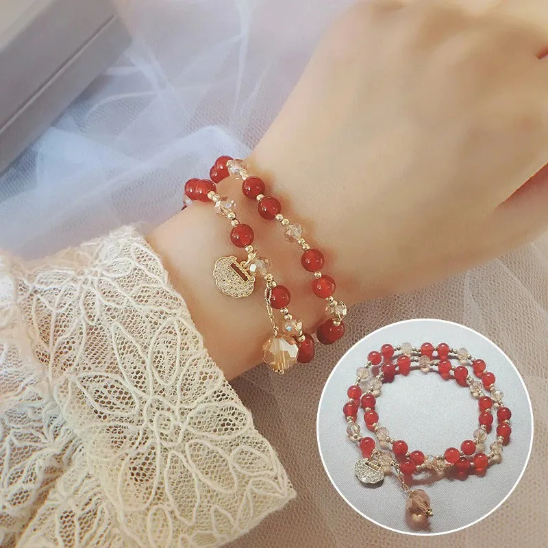 Charming Natural Stone Charm Beaded Wrap Bracelets