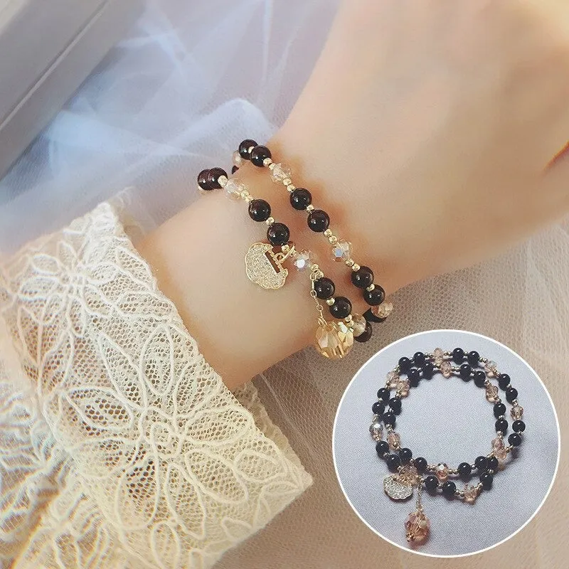 Charming Natural Stone Charm Beaded Wrap Bracelets