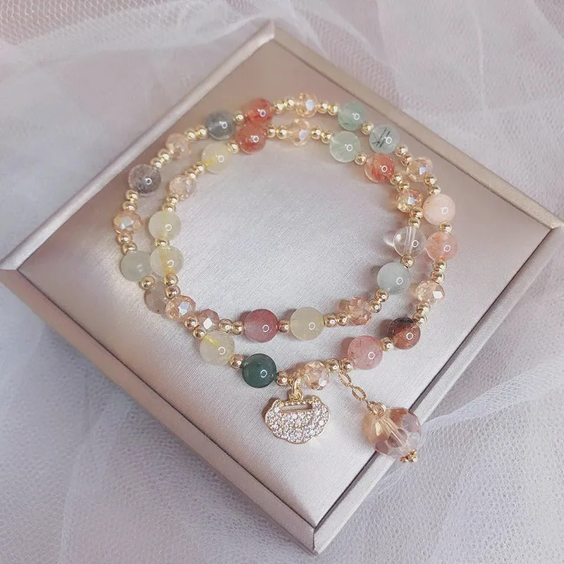 Charming Natural Stone Charm Beaded Wrap Bracelets