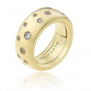 Chimento Forever 18ct Yellow Gold Diamond Adjustable Size-Fit Extra Wide Ring