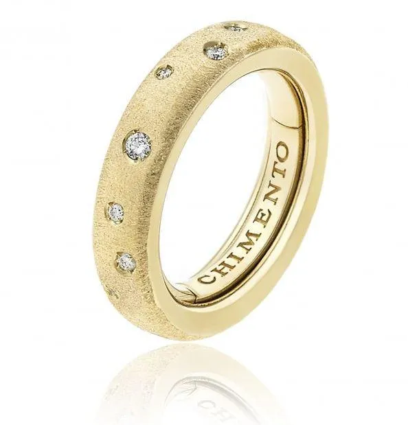 Chimento Forever Matte 18ct Yellow Gold Diamond Adjustable Size-Fit Medium Ring