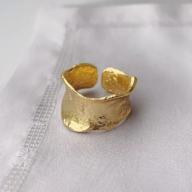 Chunky Gothic Big Bling Adjustable Gold Silver Color Rings