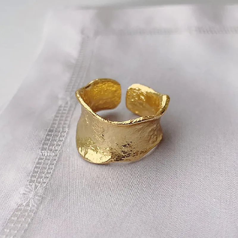 Chunky Gothic Big Bling Adjustable Gold Silver Color Rings