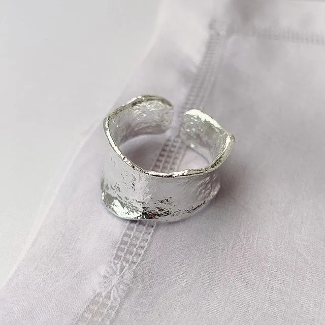 Chunky Gothic Big Bling Adjustable Gold Silver Color Rings