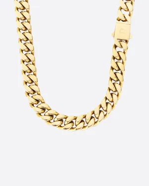 CLEAN BOXED CUBANA CHAIN. - 12MM 18K GOLD