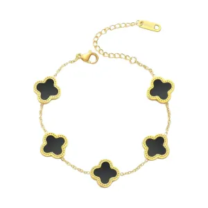 Clover Lucky Bracelet for Women White/Black/Red/Green Bracelets Cute Link Bracelets Jewelry Gifts Trendy for Women Teen Girls Bracelet Vancleef Bracelet