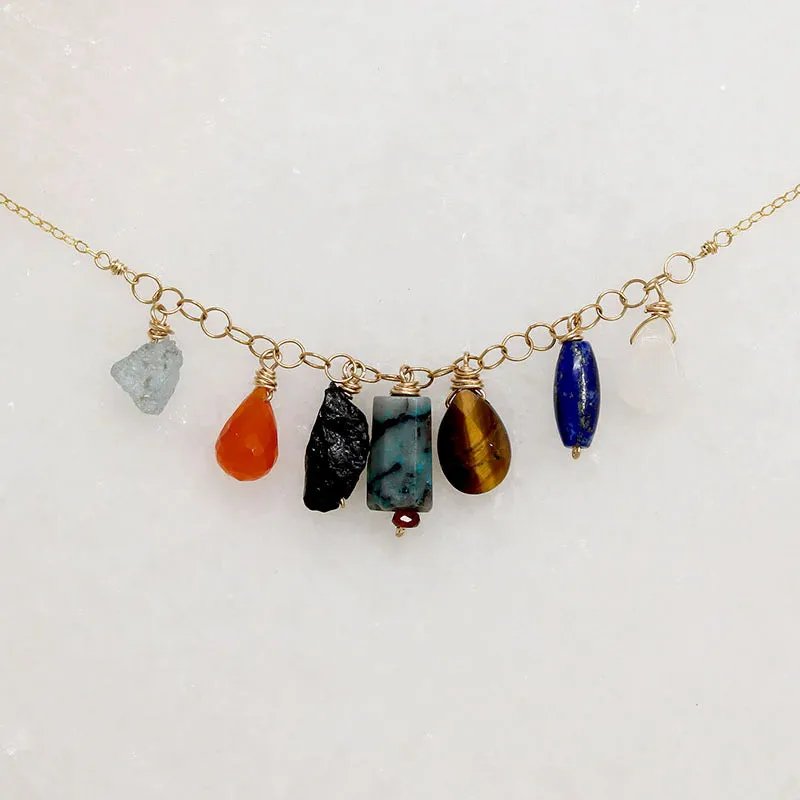 Colorful Energetic Gemstone Necklace by Brin