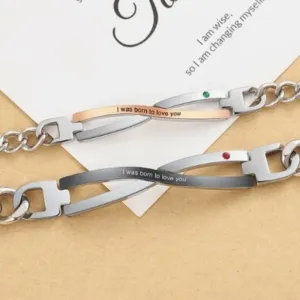 Couples Infinity Love Matching Bracelets | Personalised Birthstone Bracelet | 2 Pieces