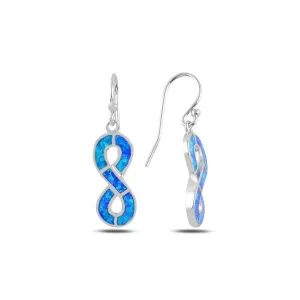 Created Opal Infinity Earrings in Sterling Silver