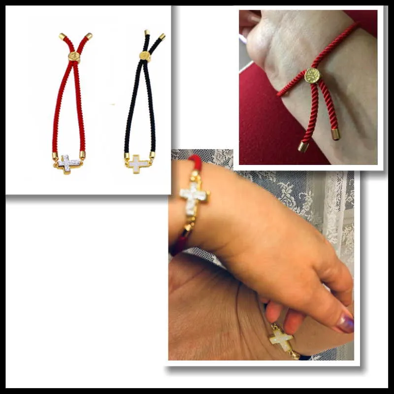 Cross Charm Cord Bracelets - Couples Bracelets