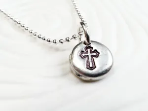Cross Necklace | Crucifix Jewelry | Pebble Necklace