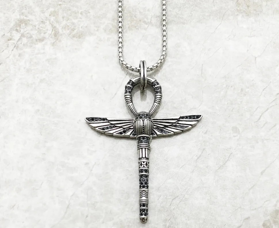Cross of Life Ankh & Scarab Necklace