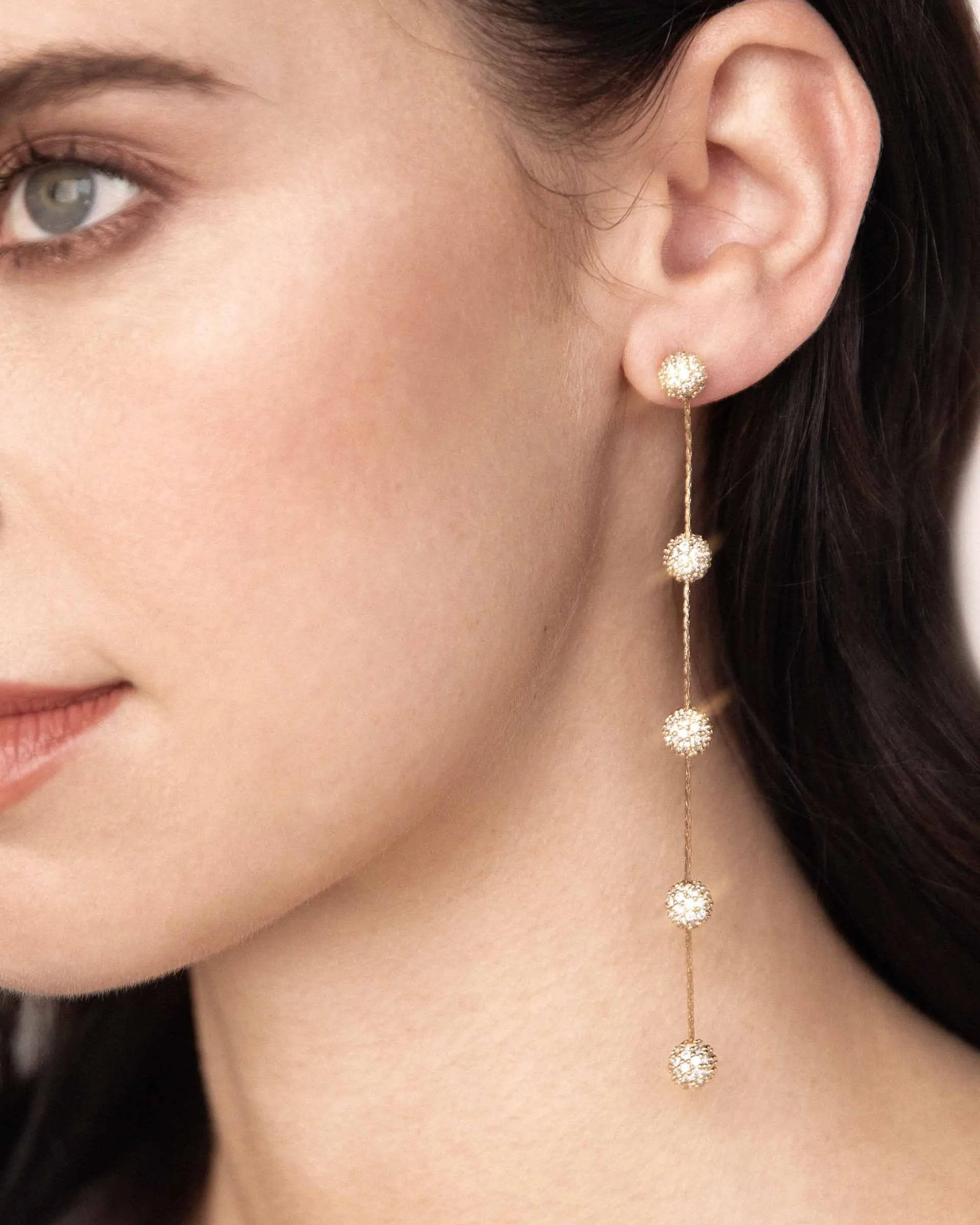 Crystal Ball Drop Earrings
