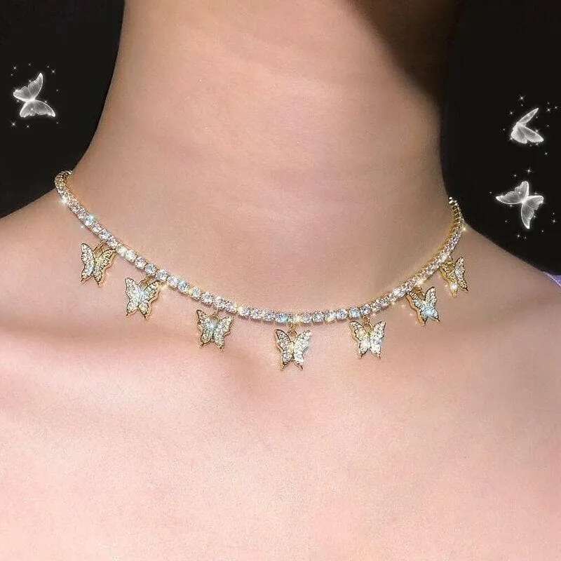 CRYSTAL BUTTERFLY PENDANT JEWELRIES