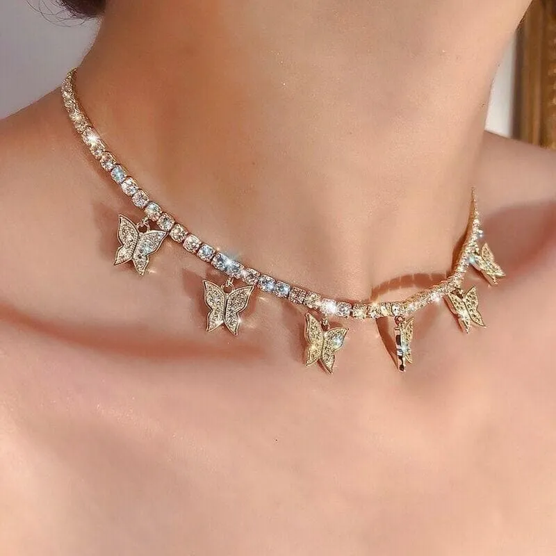CRYSTAL BUTTERFLY PENDANT JEWELRIES