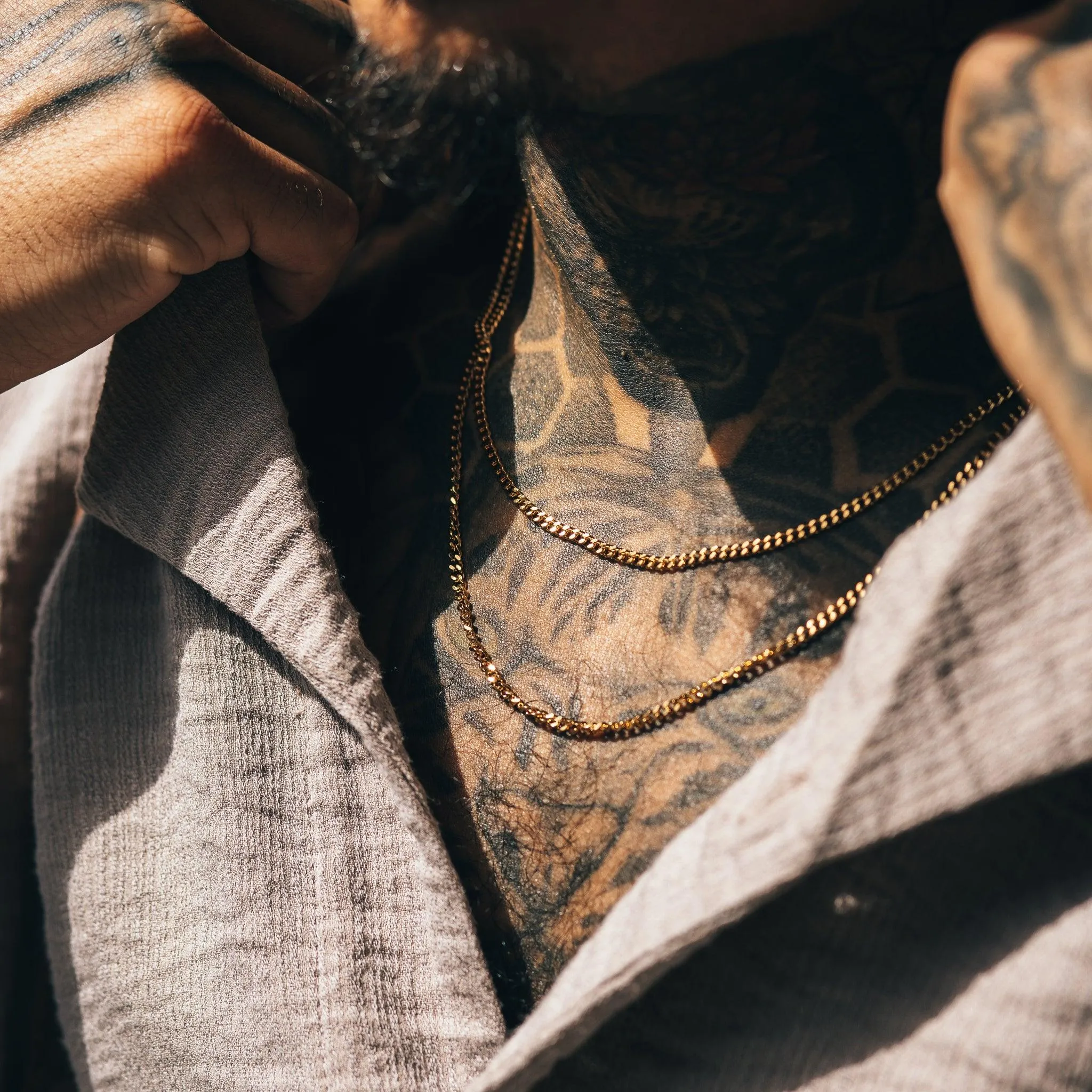Cuban Link Chain Stack (3mm) - Gold
