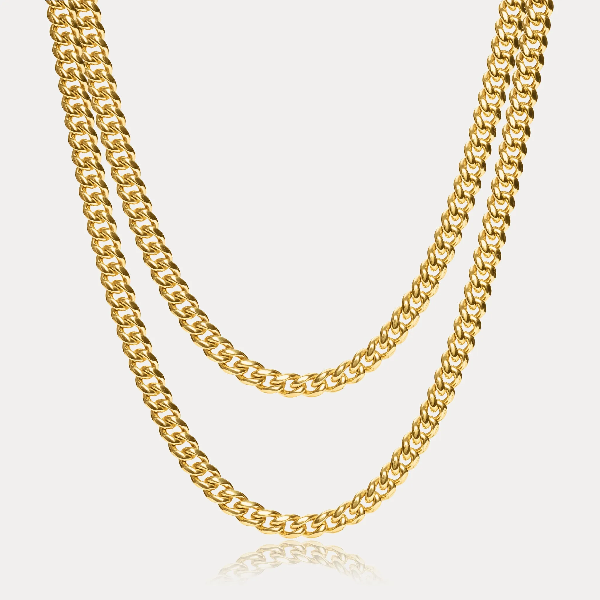 Cuban Link Chain Stack (6mm) - Gold