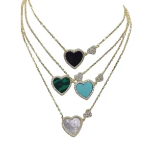 CZ Double Heart Necklace