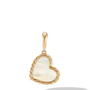 David Yurman DY Elements Heart Amulet in 18K Yellow Gold with Mother of Pearl