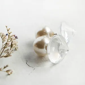 Diamonds & Pearls Double Stud Faux Pearl Earrings