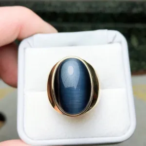 Domineering Luxury Oversized Opal Oval Smooth Ring for Men