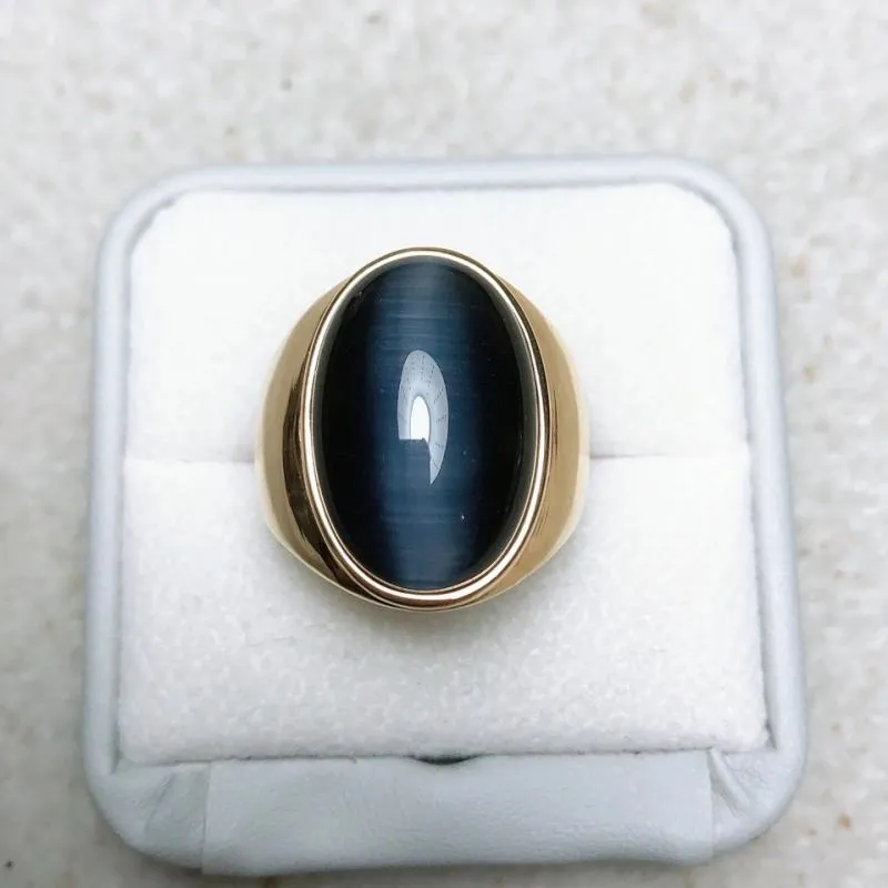 Domineering Luxury Oversized Opal Oval Smooth Ring for Men